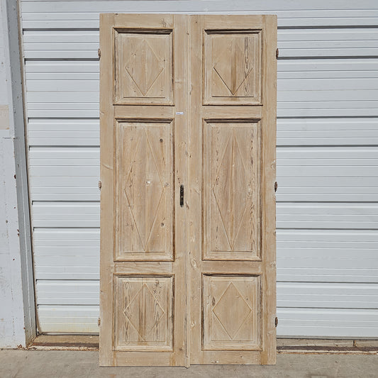 Pair of Washed Wood Panel Doors