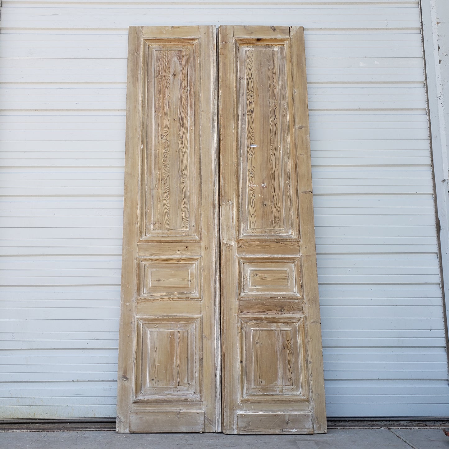 Pair of Washed Antique Wood Panel Doors