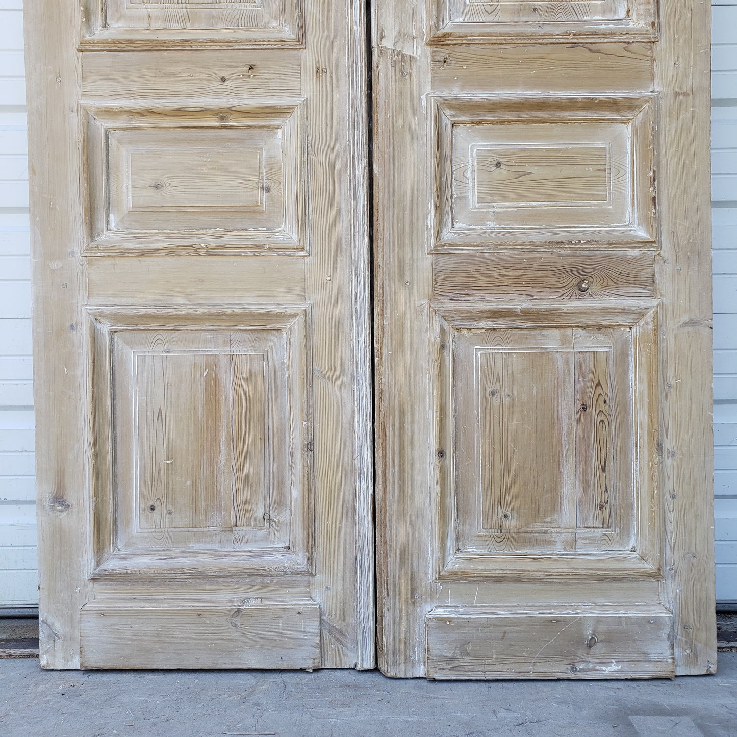 Pair of Washed Antique Wood Panel Doors