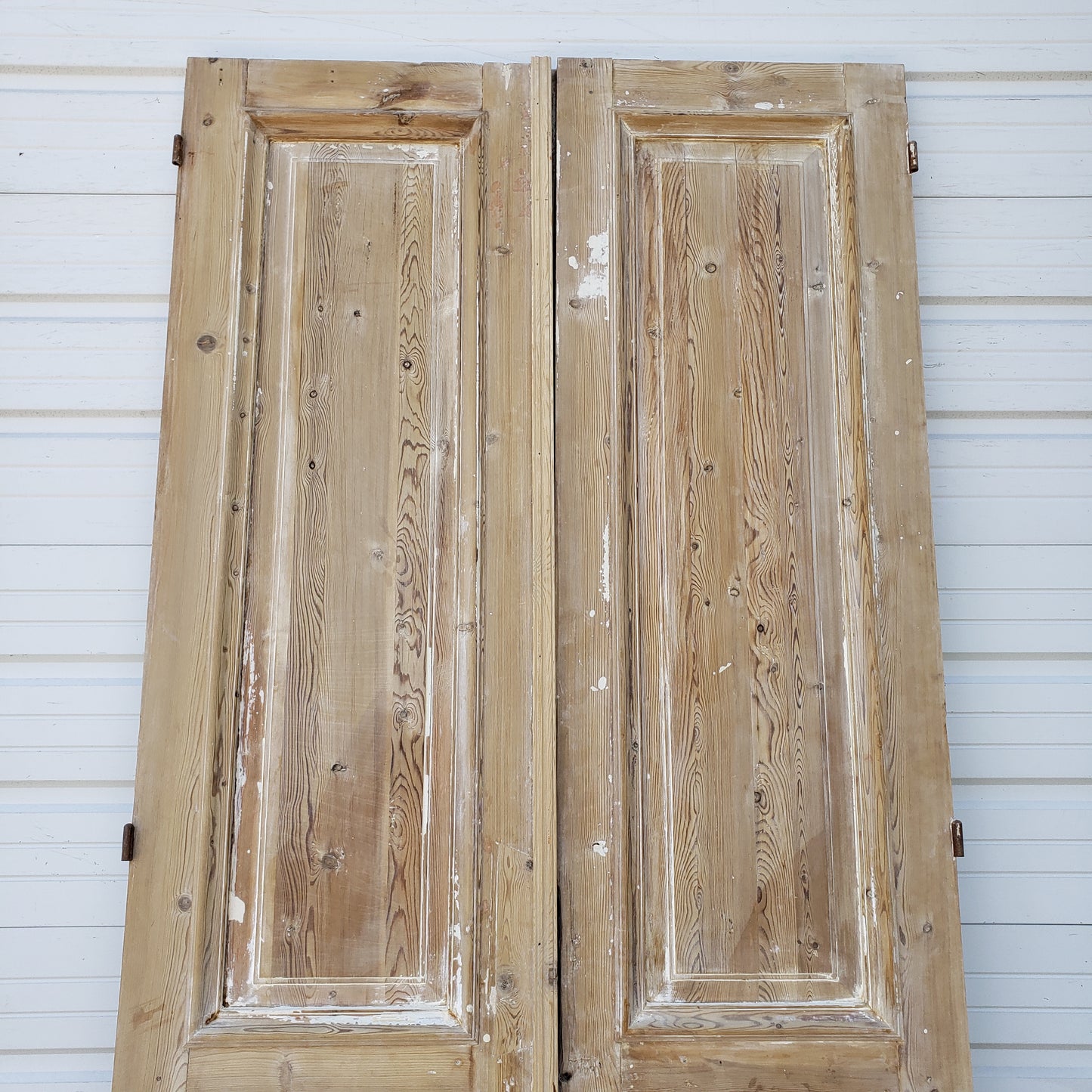 Pair of Washed Antique Wood Panel Doors