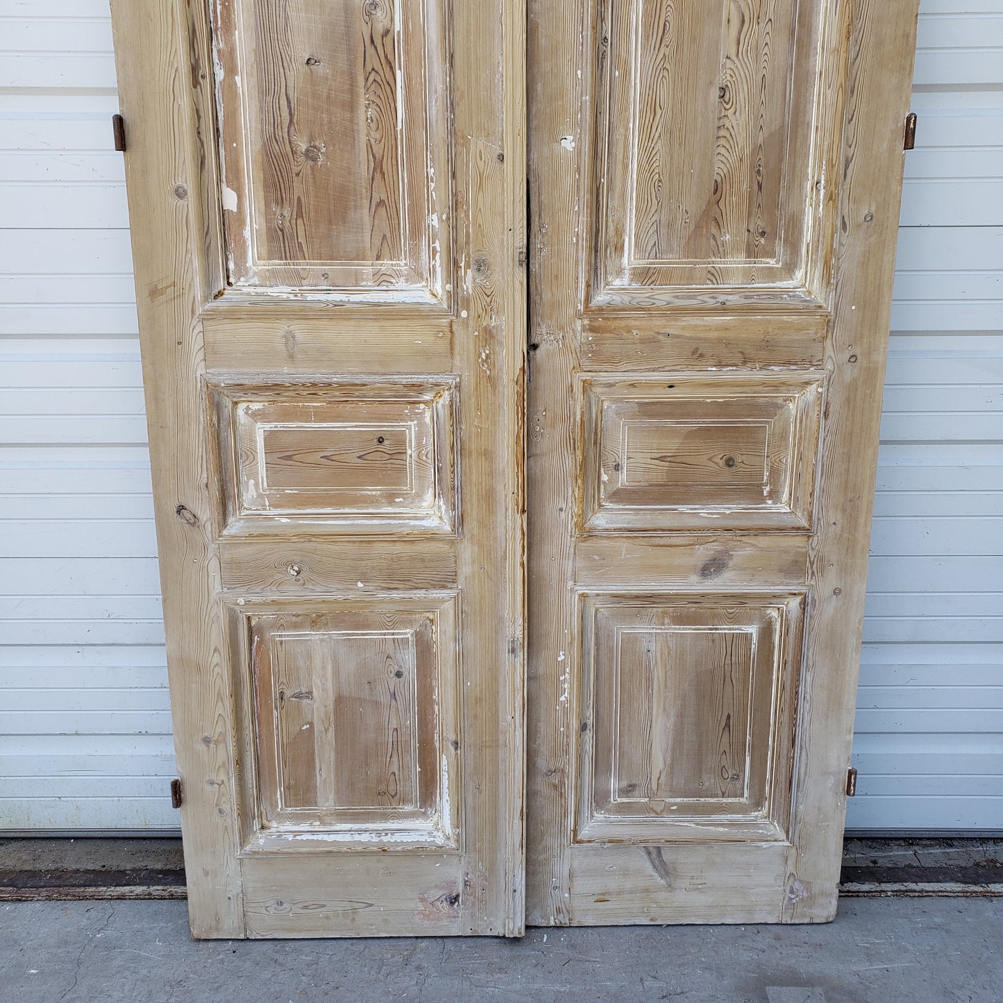Pair of Washed Antique Wood Panel Doors