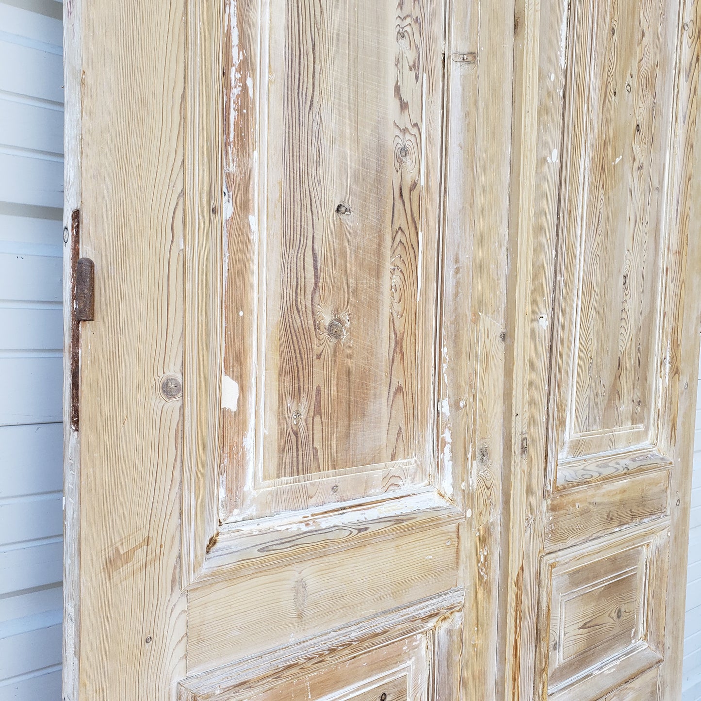 Pair of Washed Antique Wood Panel Doors