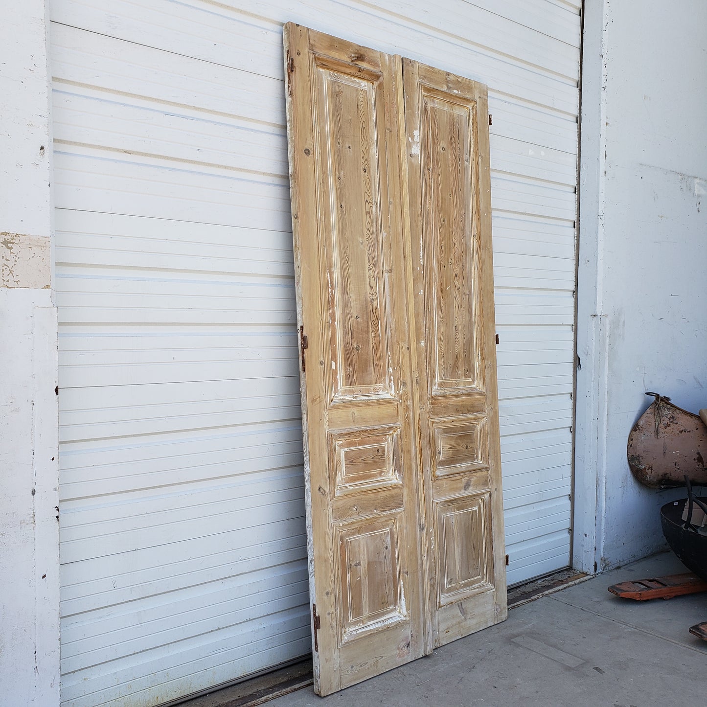 Pair of Washed Antique Wood Panel Doors