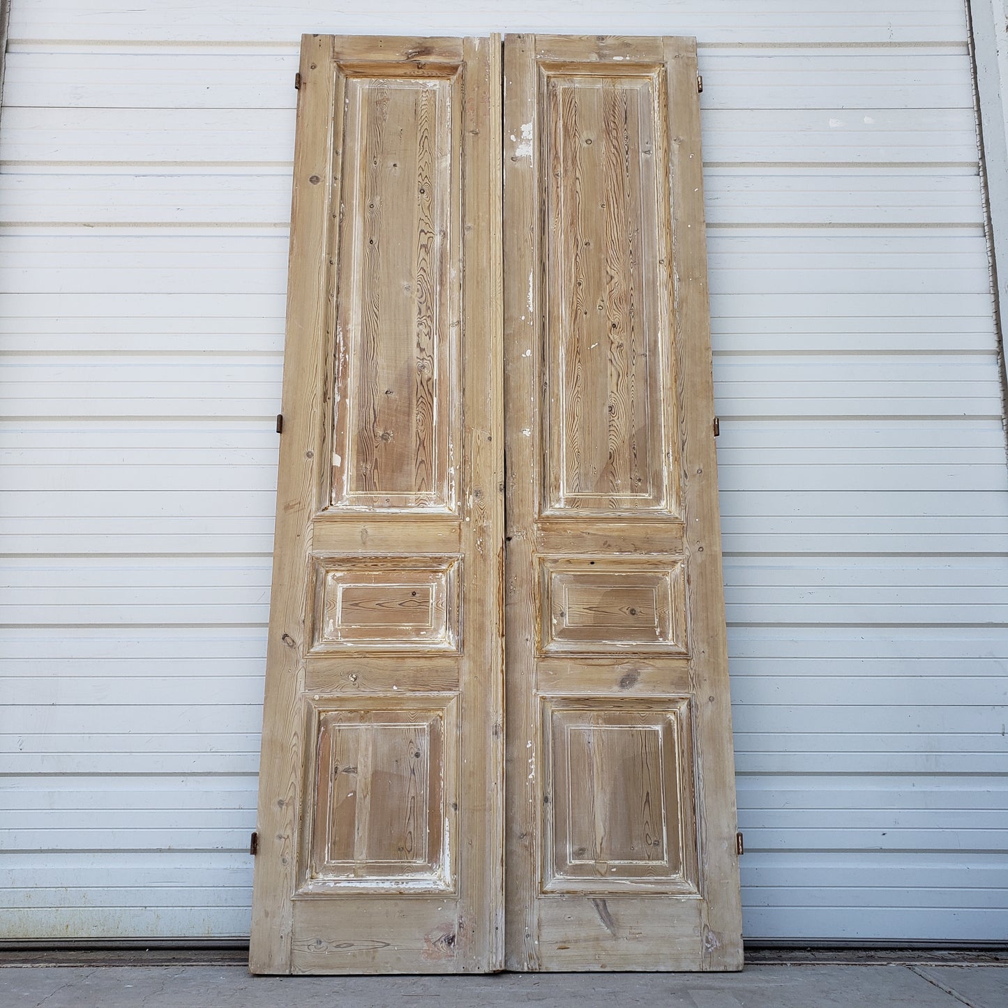 Pair of Washed Antique Wood Panel Doors