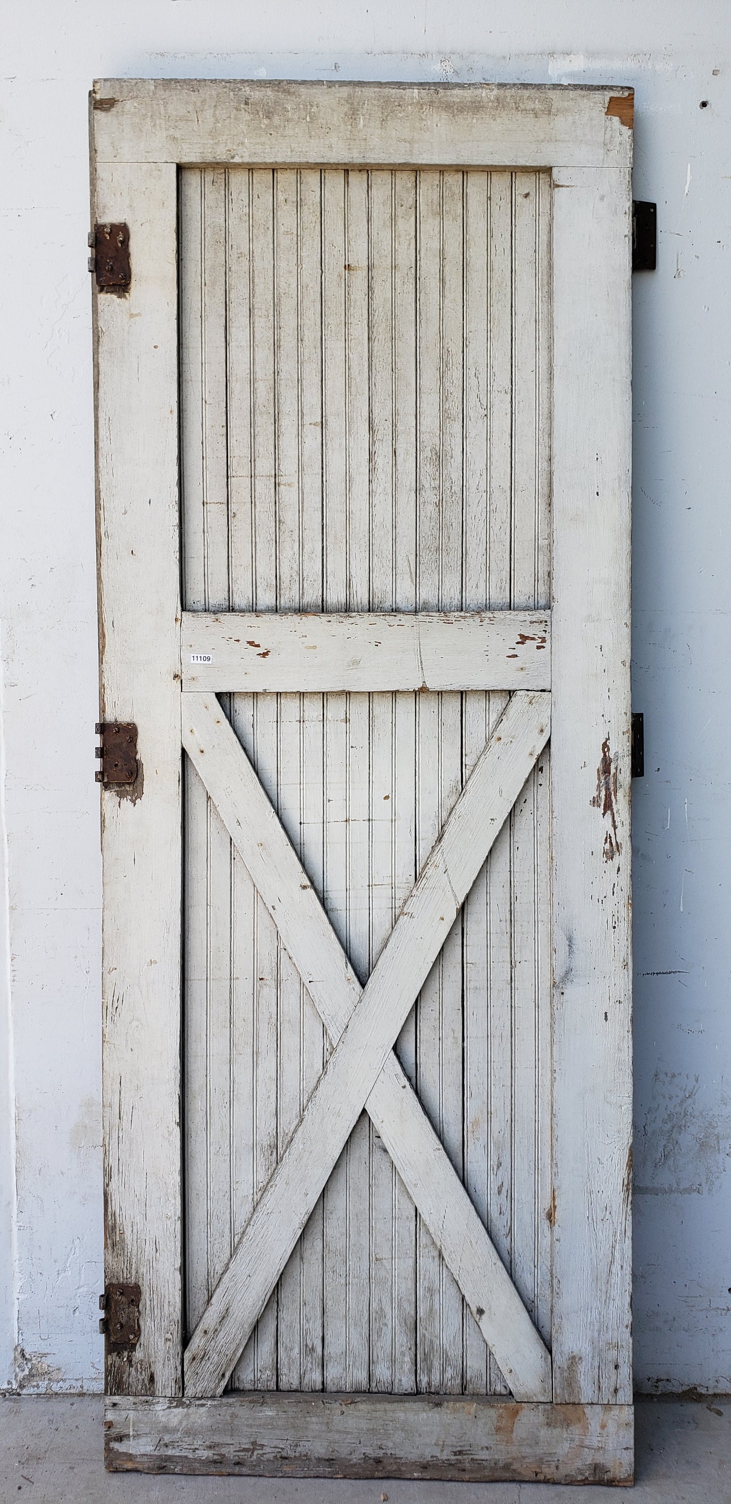 Single 2 Panel White Antique Barn Door