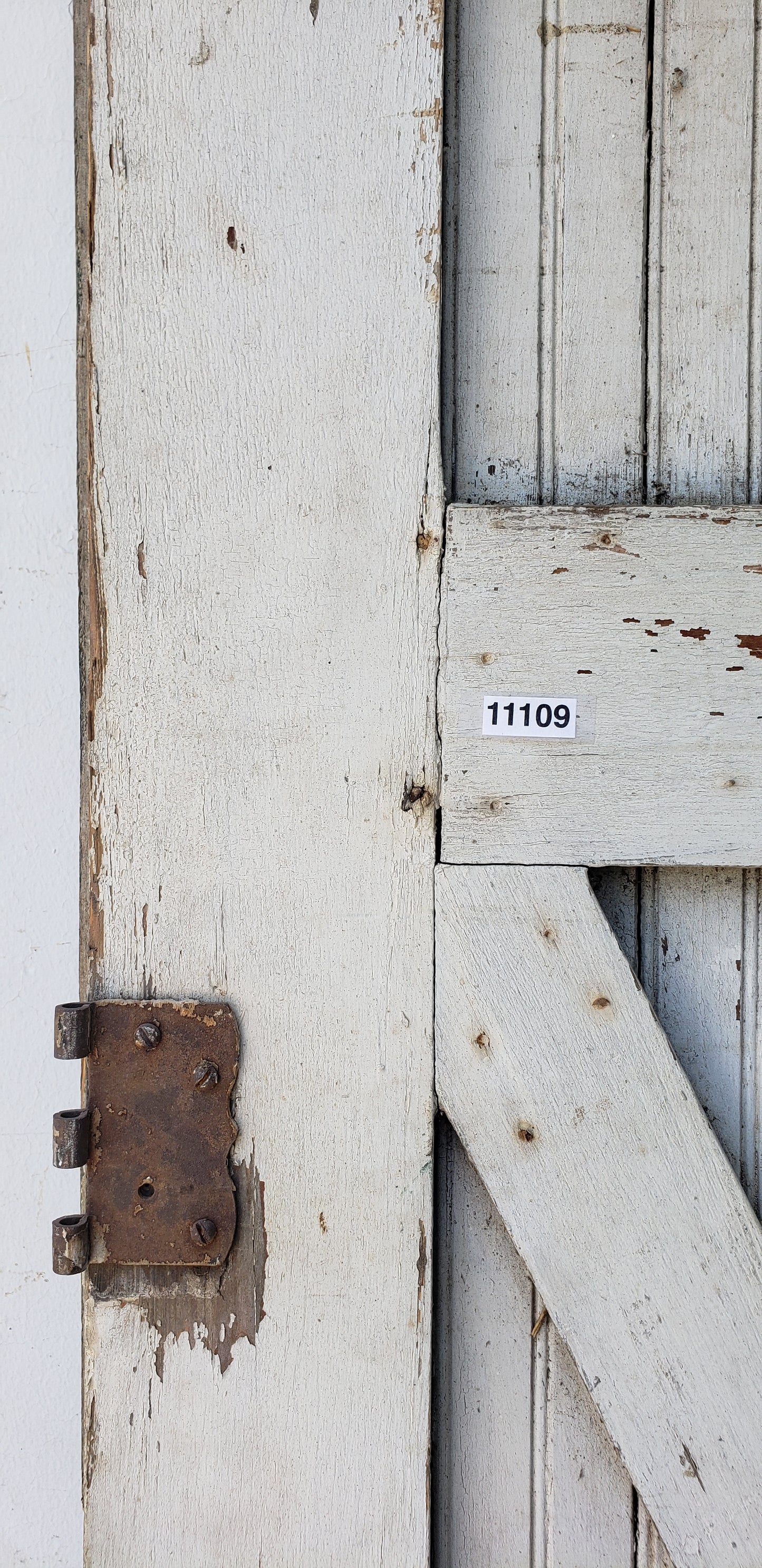 Single 2 Panel White Antique Barn Door