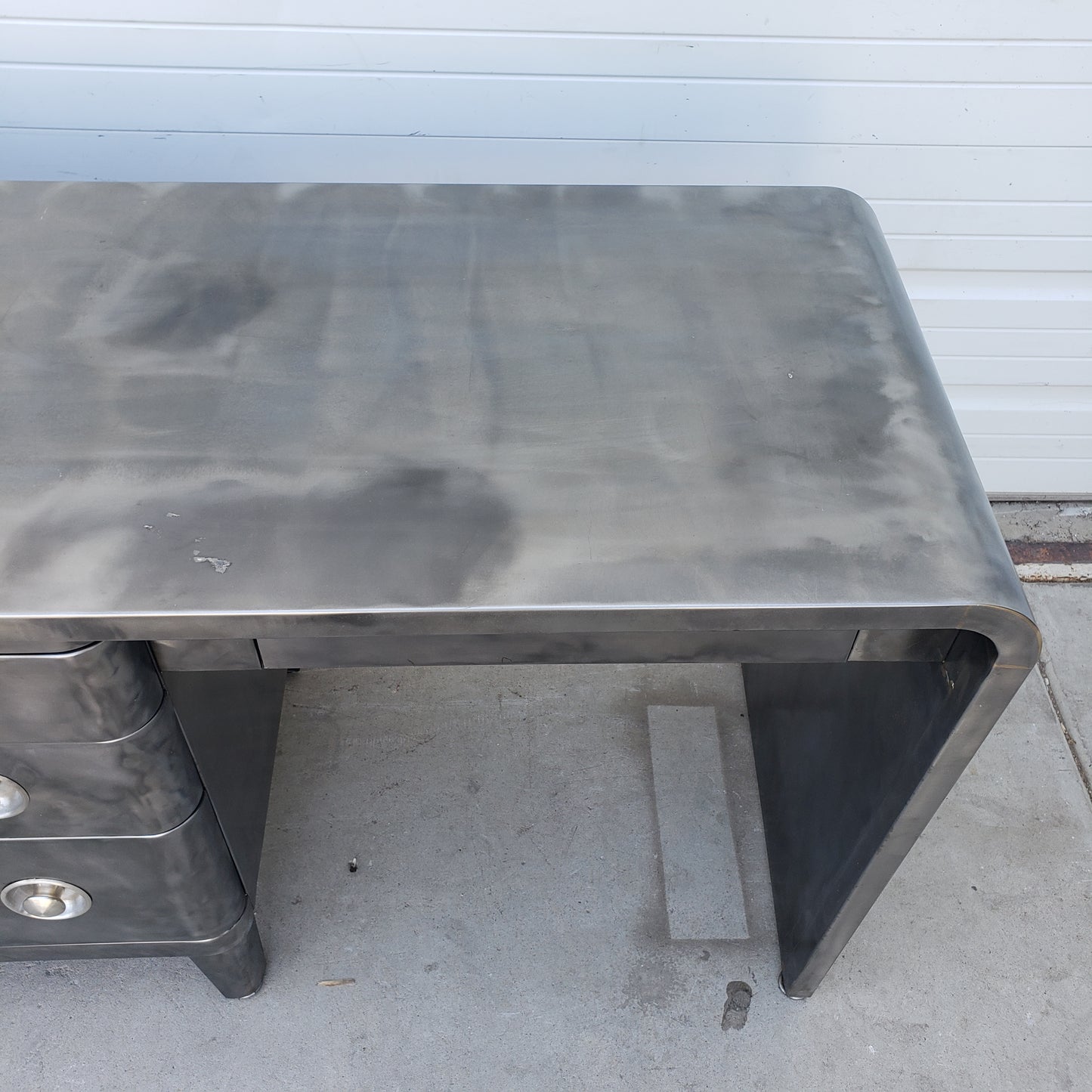 Stripped Norman Bel Geddes Metal Desk