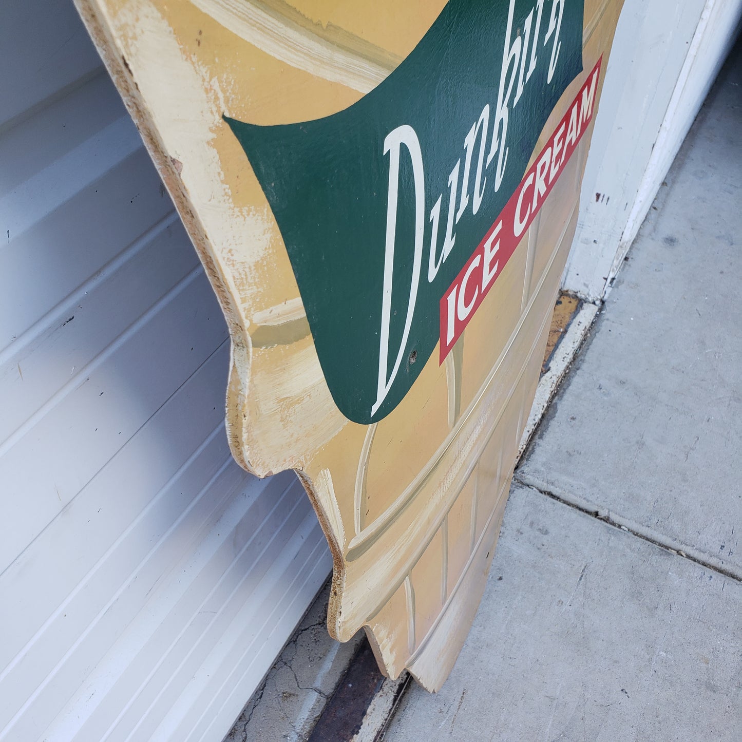 Wooden "Dunkirk" Ice Cream Sign