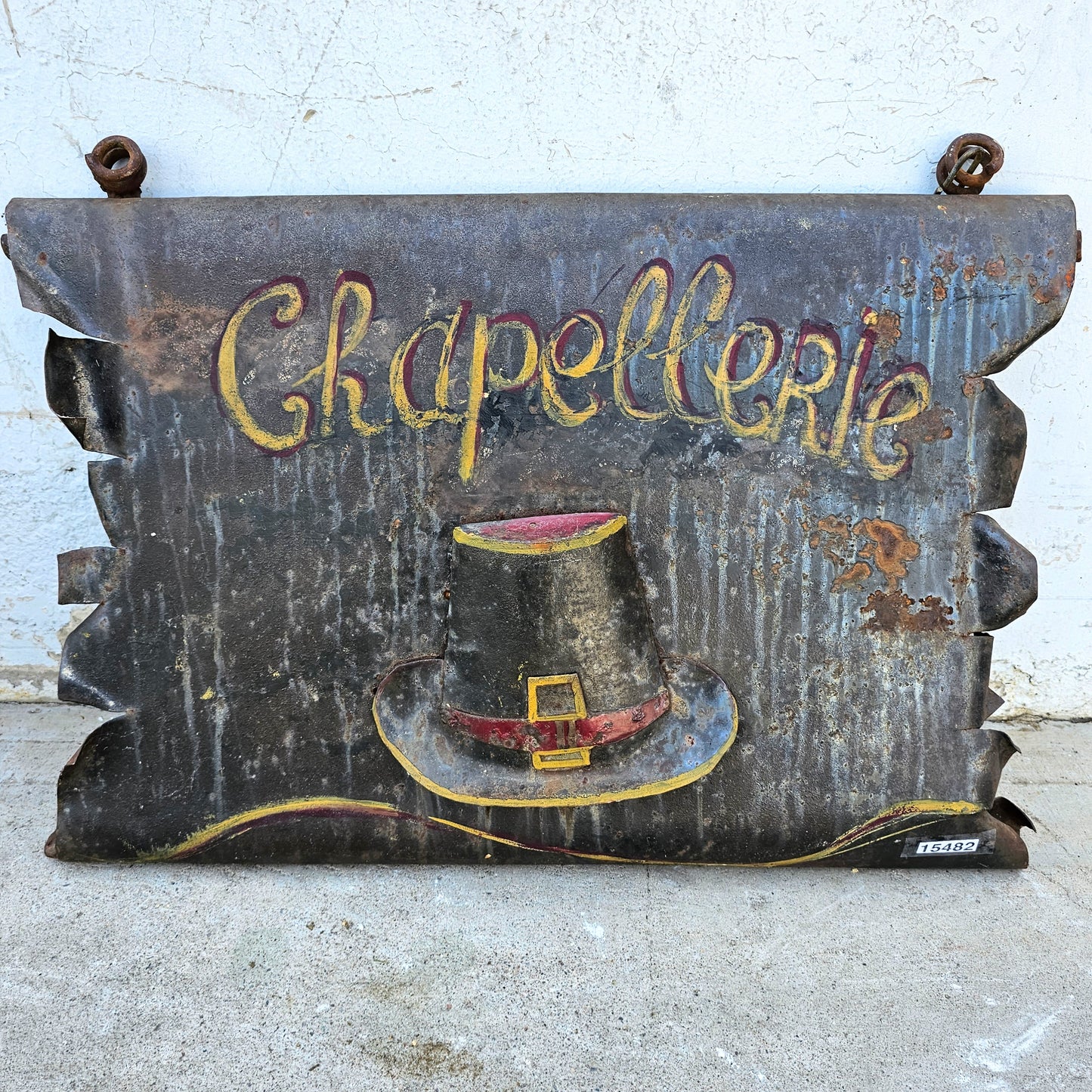 Antique French Hat Maker Sign "Chapellerie"