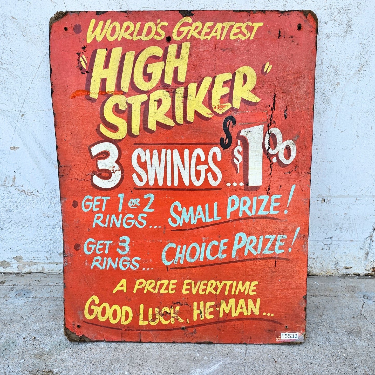 World's Greatest "High Striker" Carnival Sign