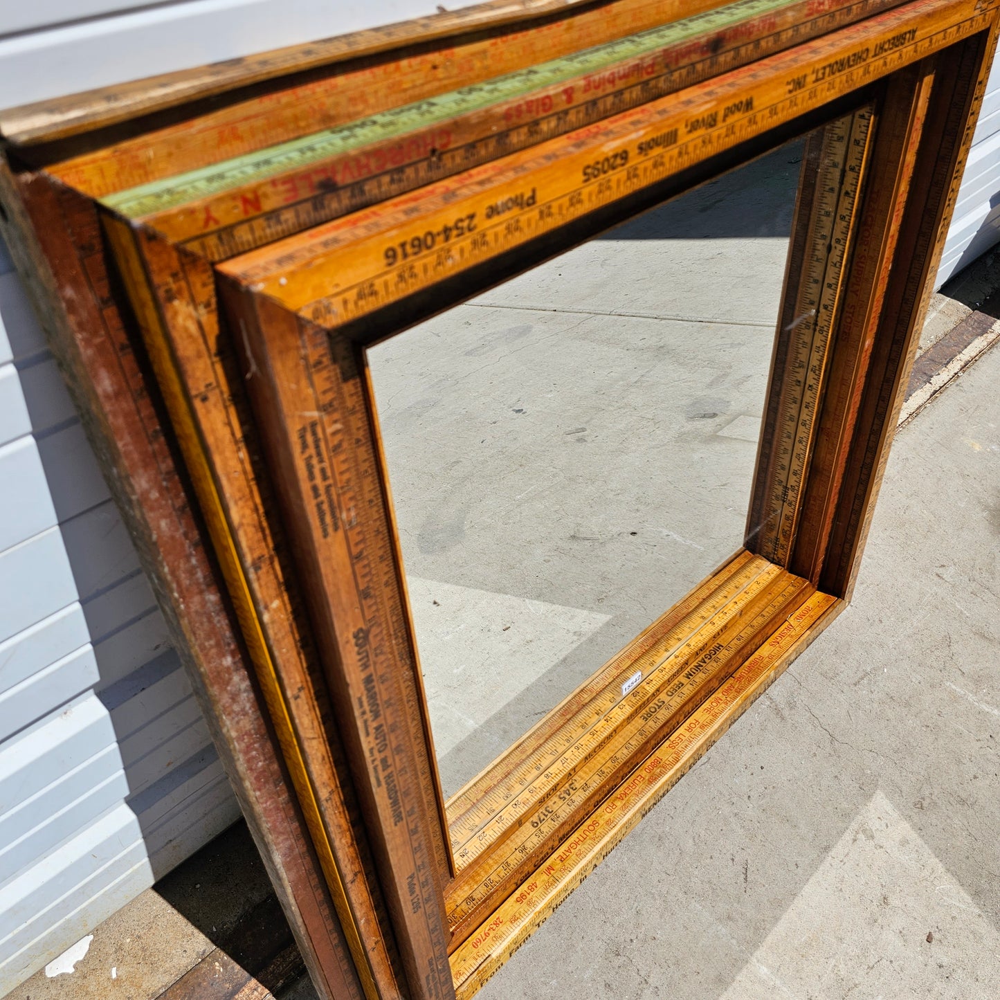 Folk Art Yardstick Mirror Square