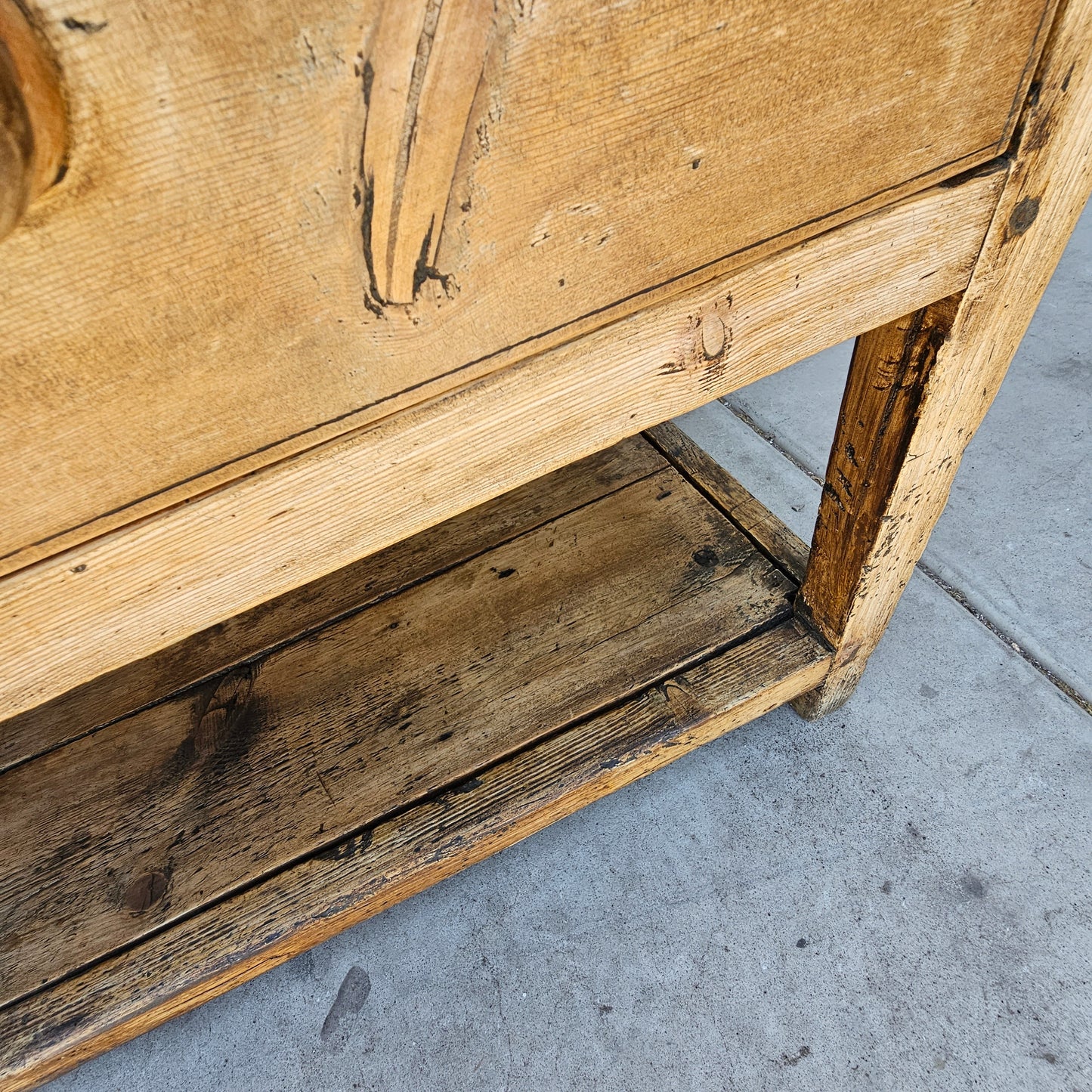 19th C. French Work Table / Island with Drawers on Each Side