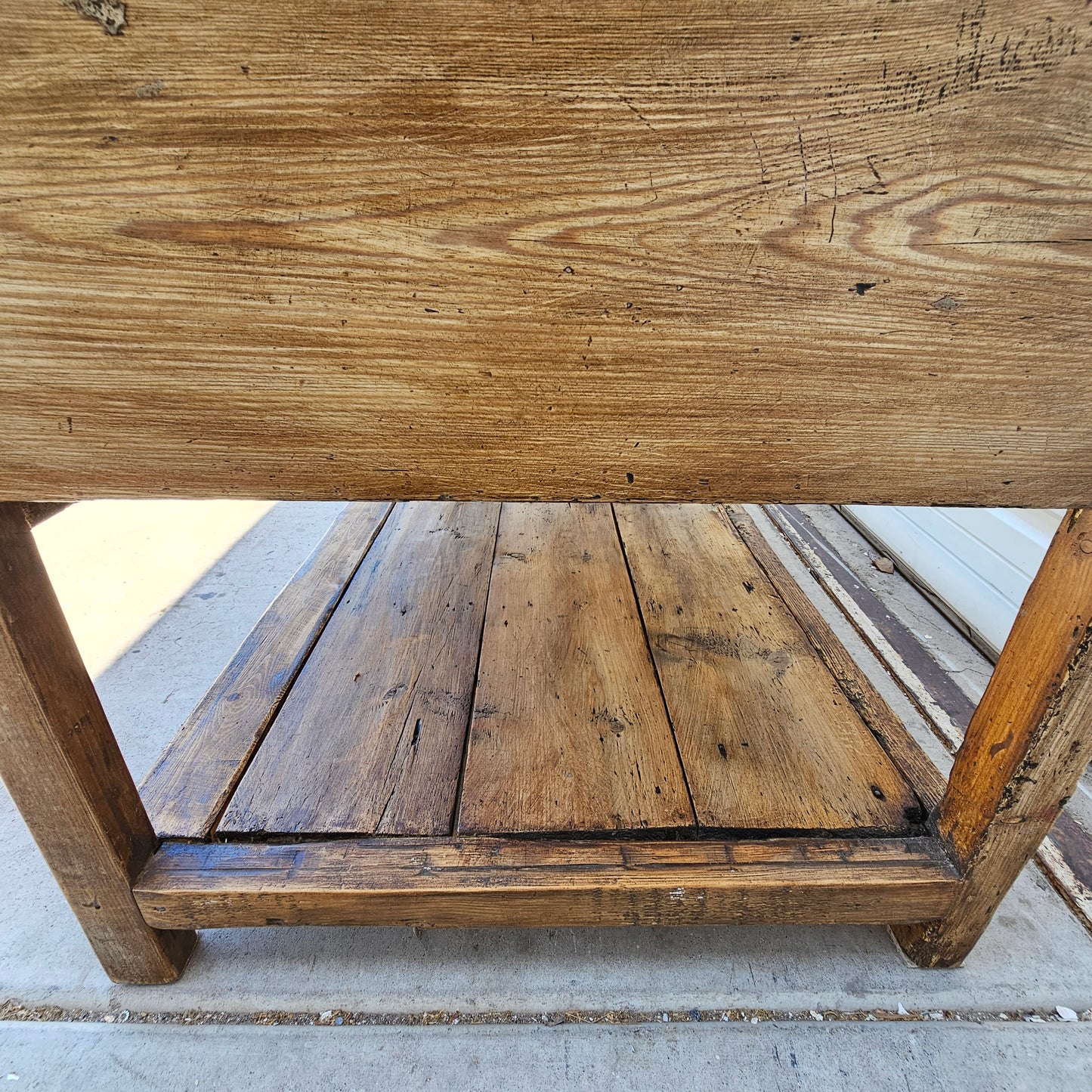 19th C. French Work Table / Island with Drawers on Each Side