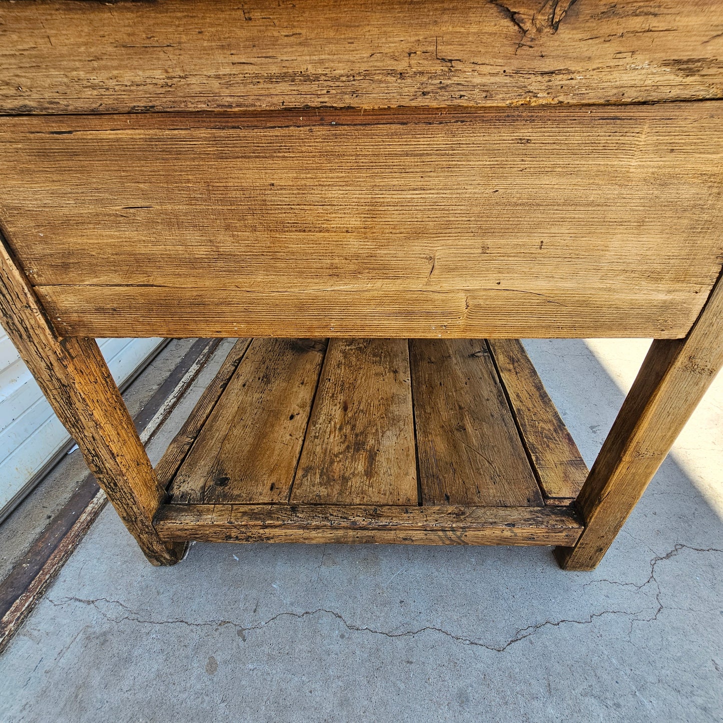 19th C. French Work Table / Island with Drawers on Each Side