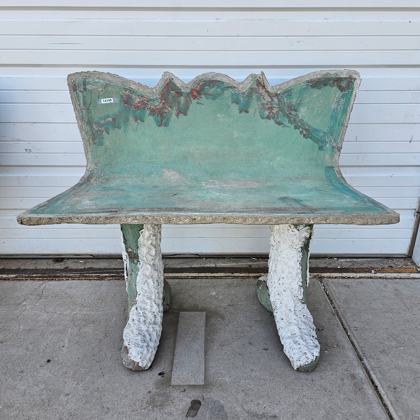 Pair of Faux Bois Concrete Benches
