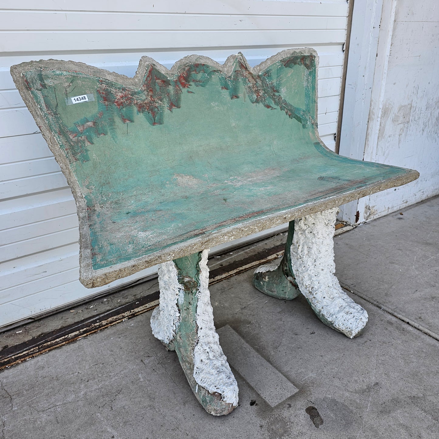 Pair of Faux Bois Concrete Benches