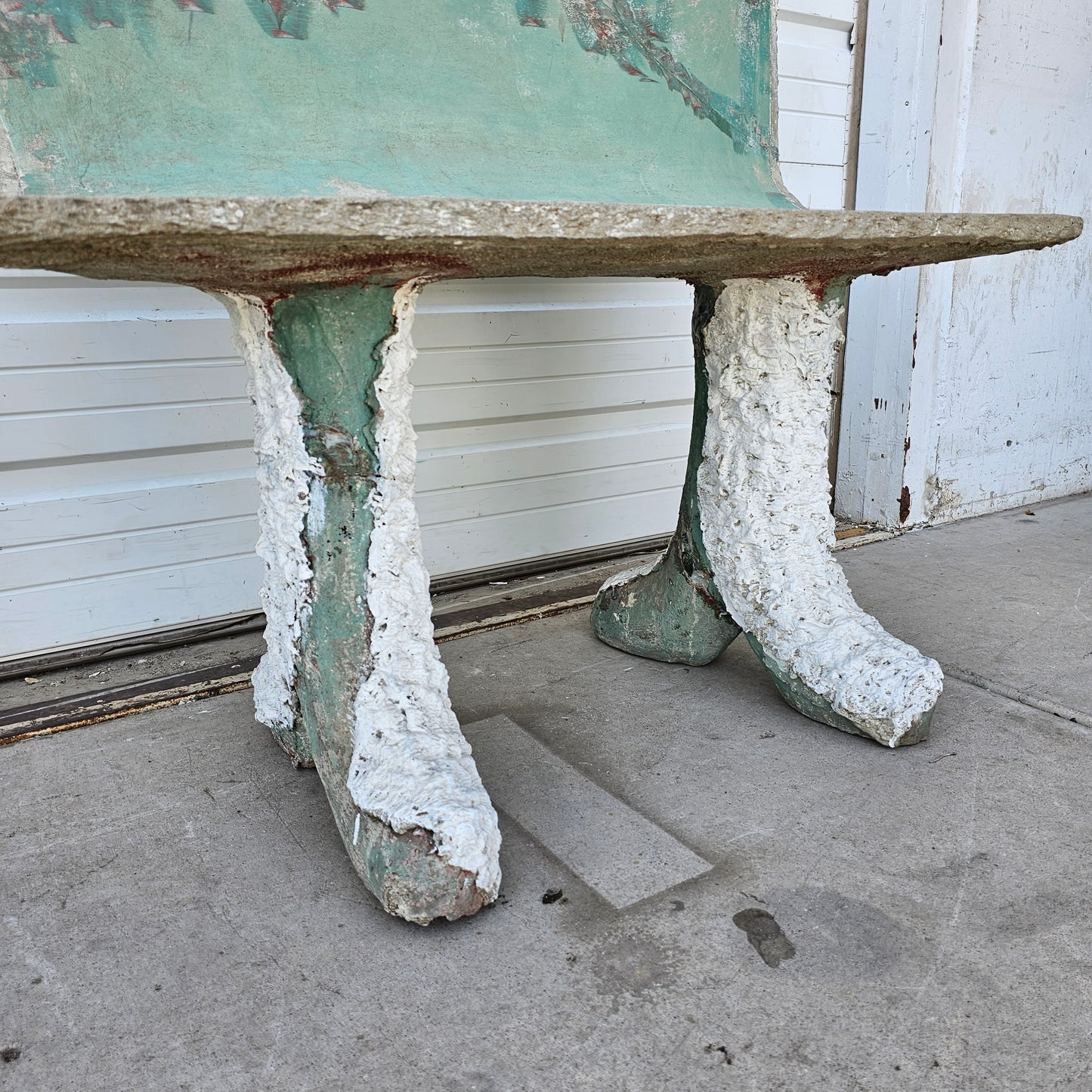 Pair of Faux Bois Concrete Benches