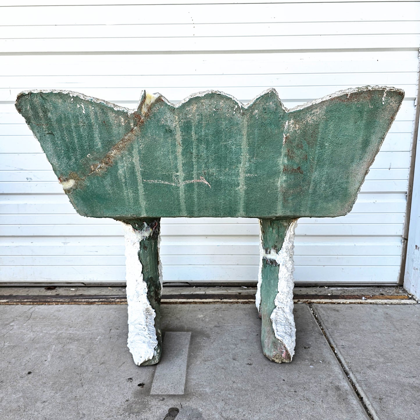 Pair of Faux Bois Concrete Benches