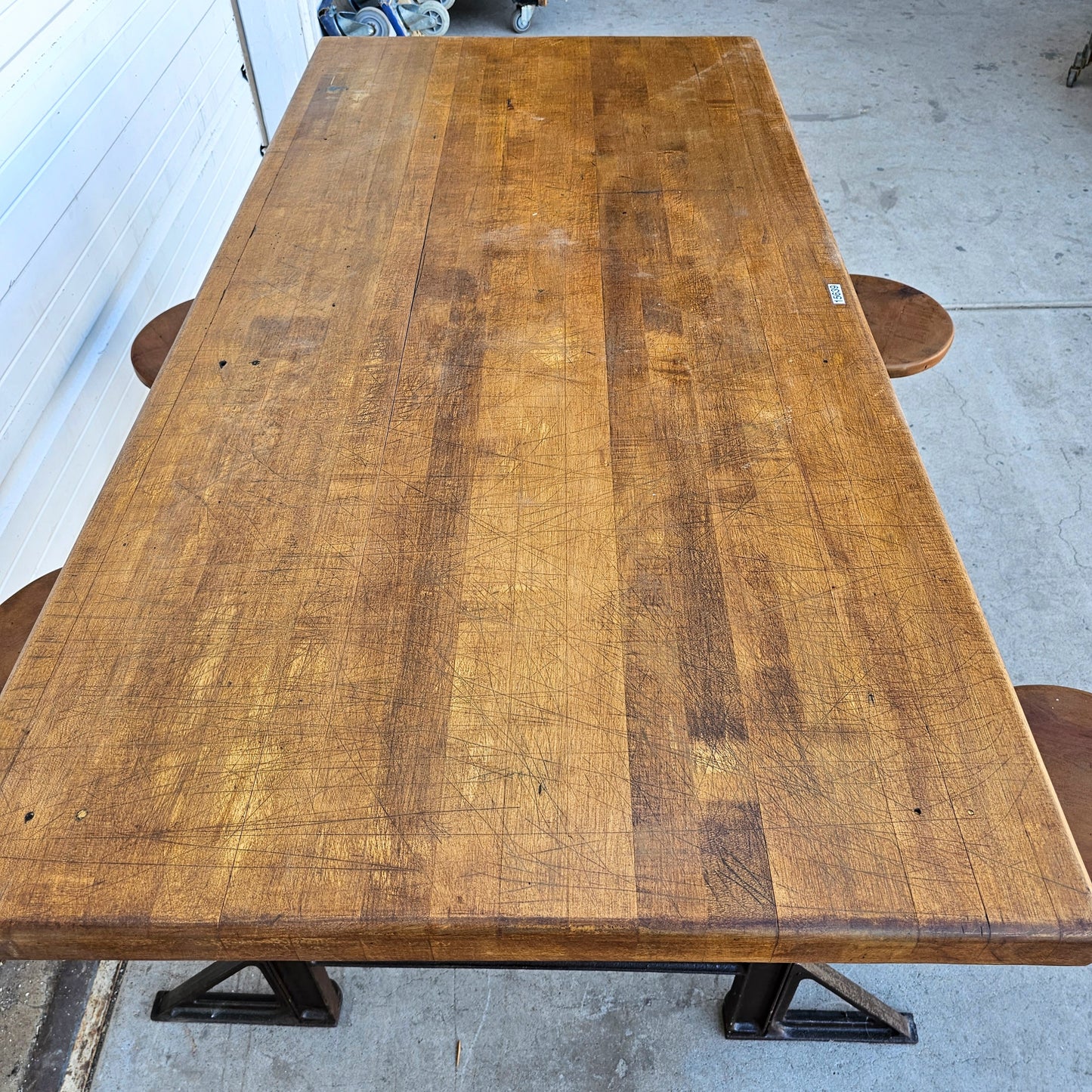 Industrial Table with Swing Out Seats