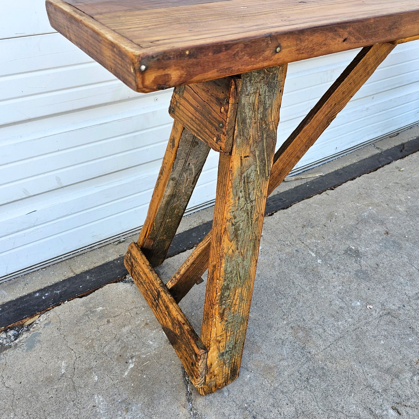 Industrial Wooden Bench