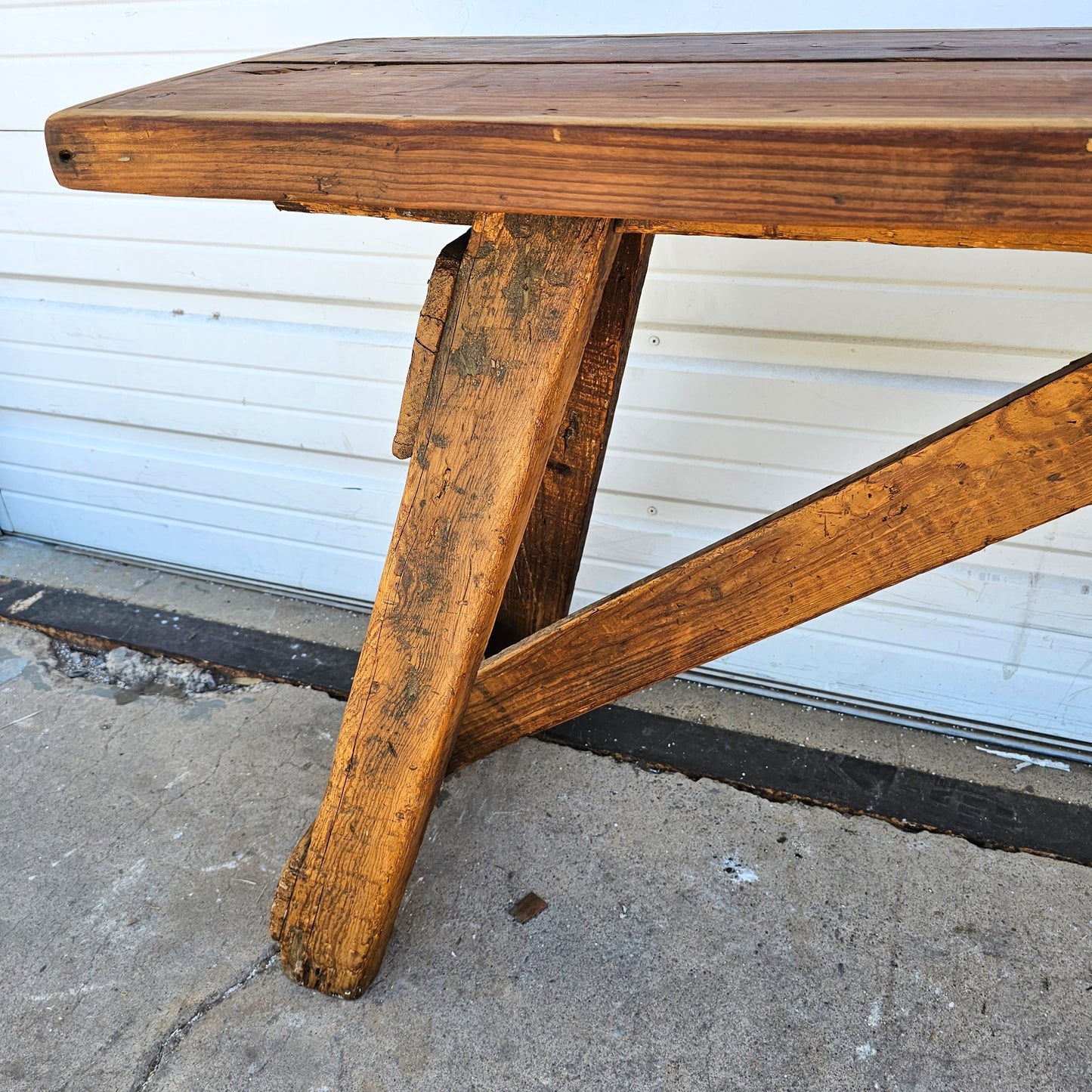 Industrial Wooden Bench