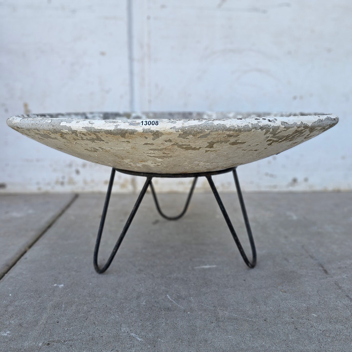Round Willy Guhl Bowl Planter on Hairpin Base