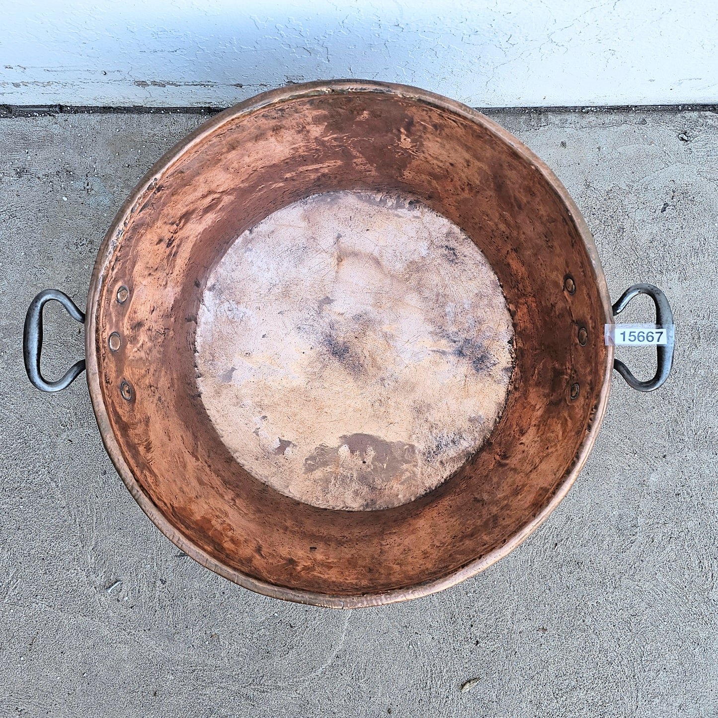 Antique French Hammered Copper Jam Pot