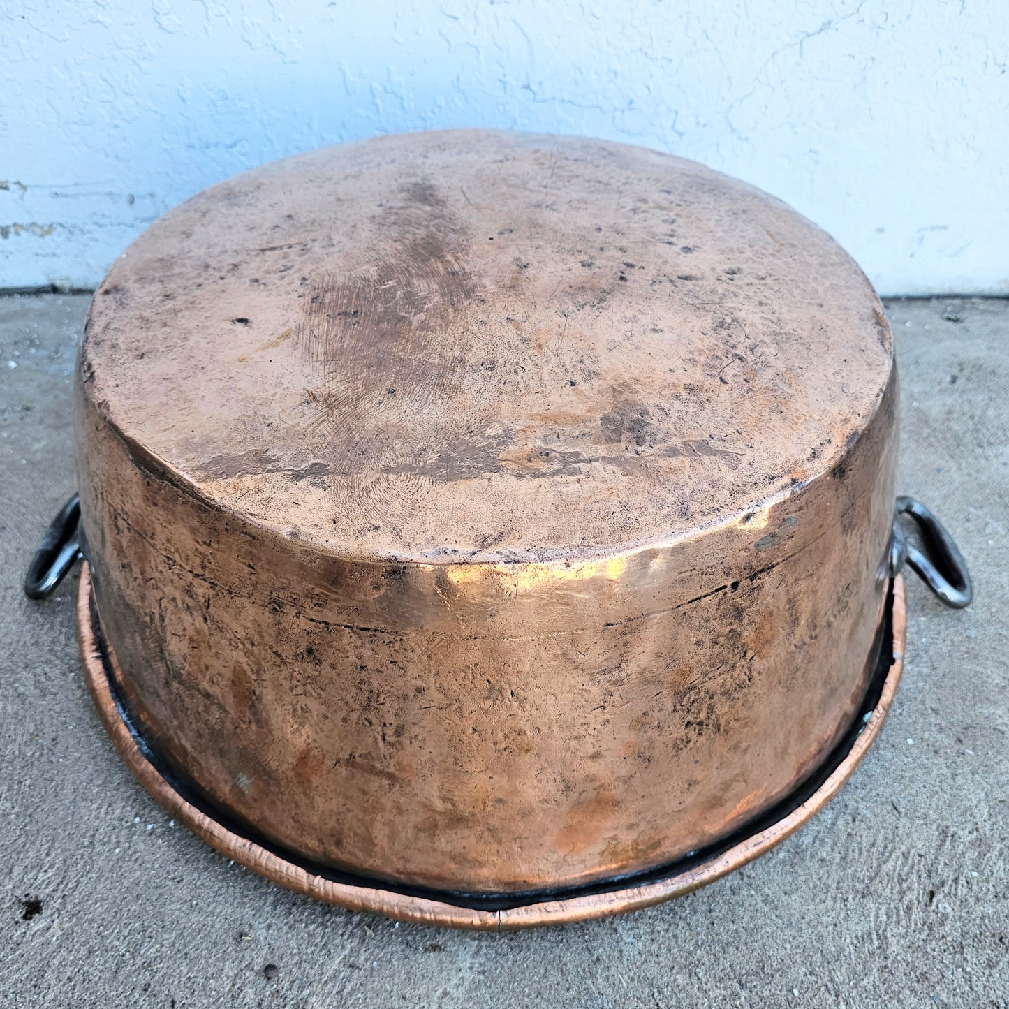 Antique French Hammered Copper Jam Pot