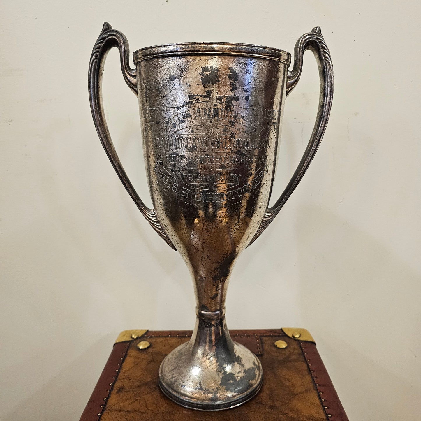 Vintage Trophy, "250th Anniversary, 12 Mile Modified Marathon, East Greenwich, R.I., 1927"