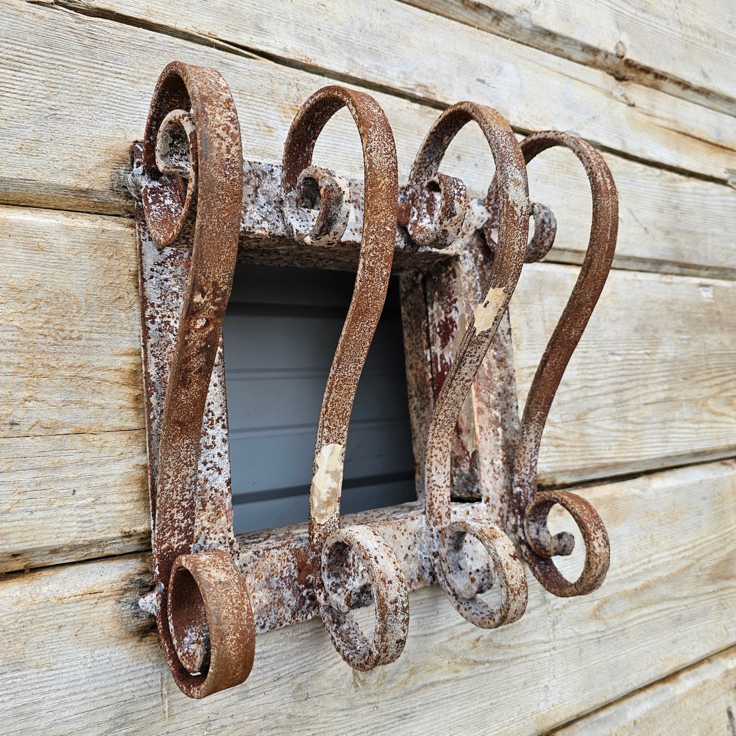 Pair of Arched Wood Doors w/Iron Trim