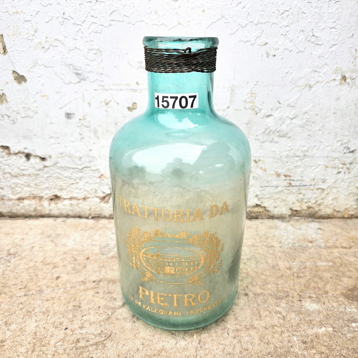 Blue Bottle Trattoria Da Pietro with Wire Wrapped Neck