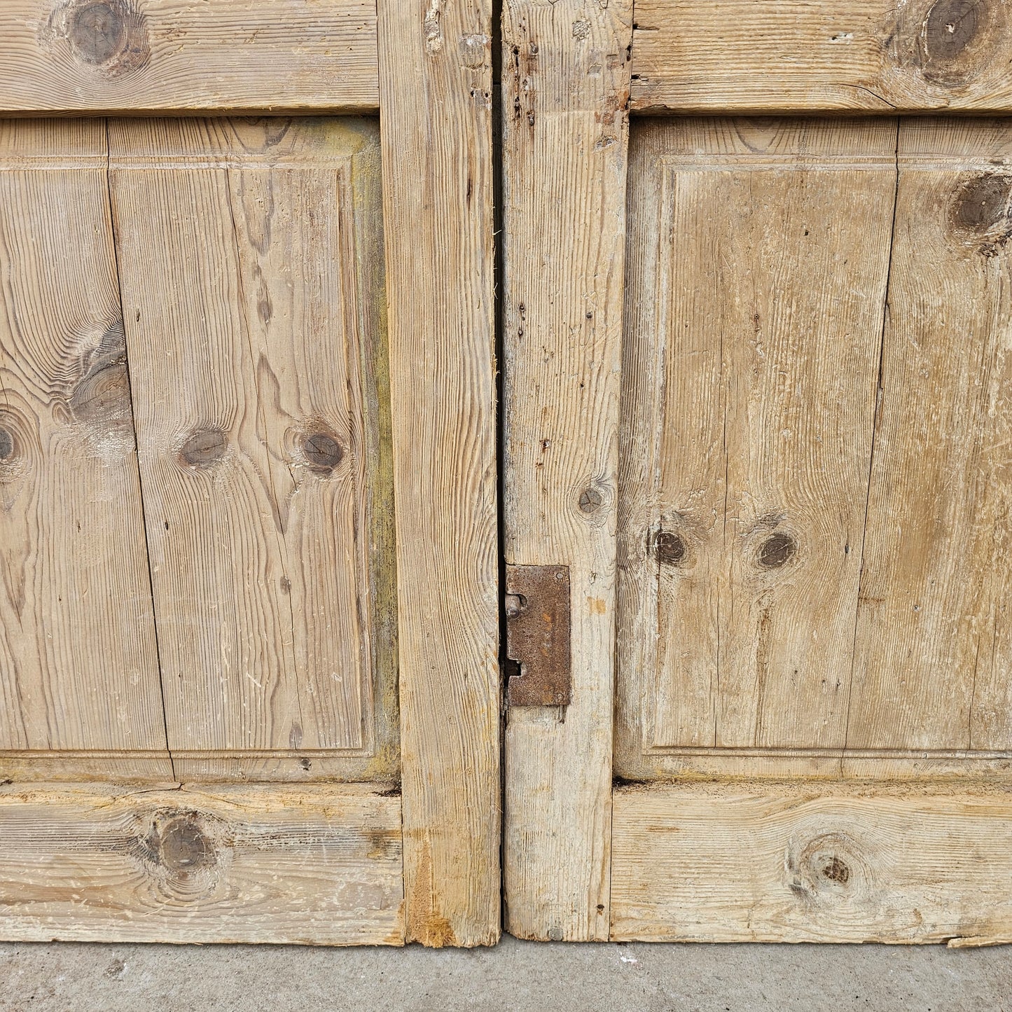 Pair of Carved Wood Doors w/2 Single Glass Lites