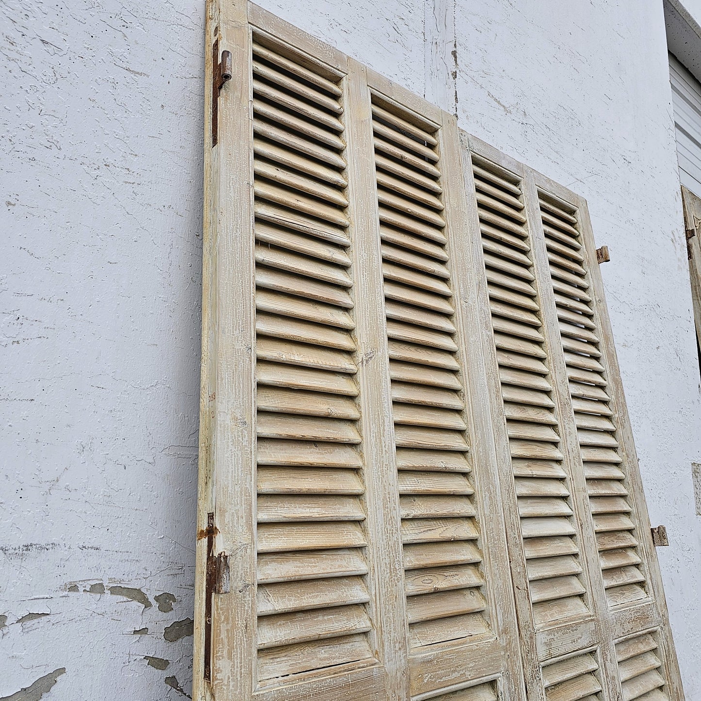 Pair of Shuttered Wood Doors w/2 Panels