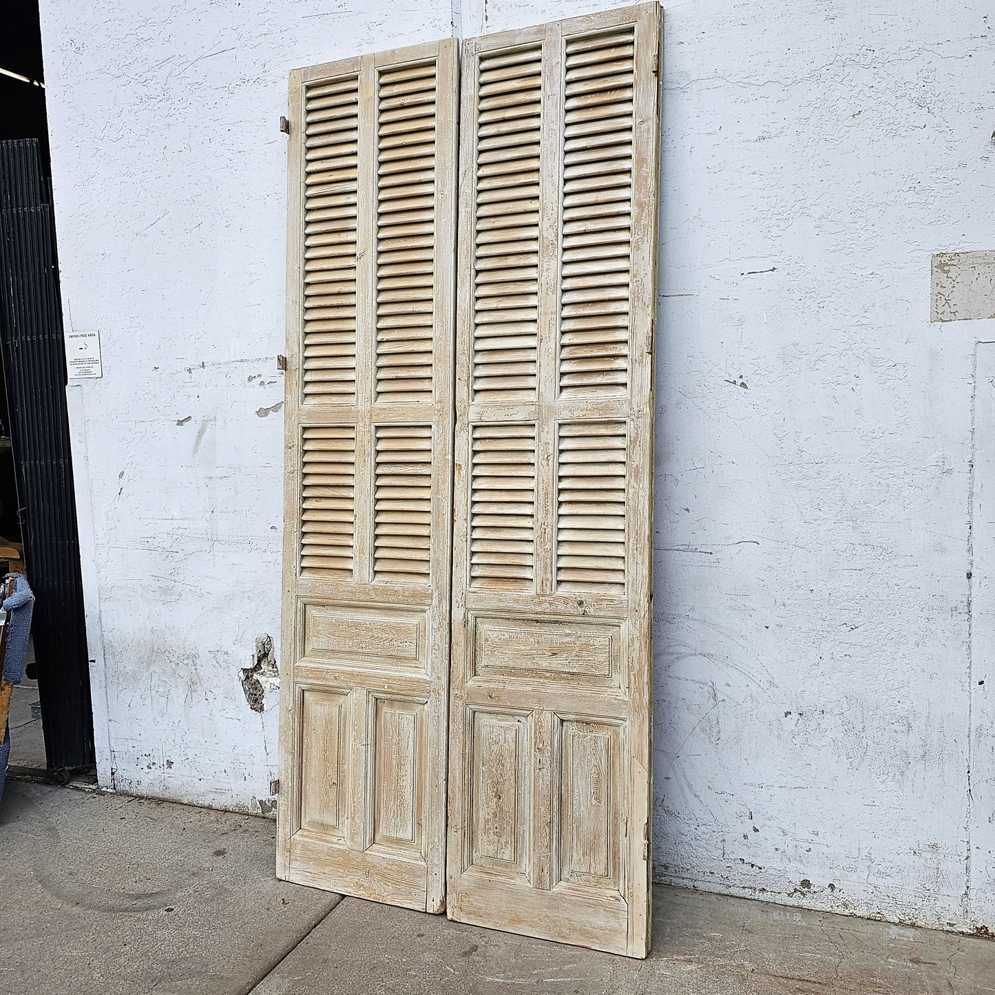 Pair of Shuttered Wood Doors w/2 Panels