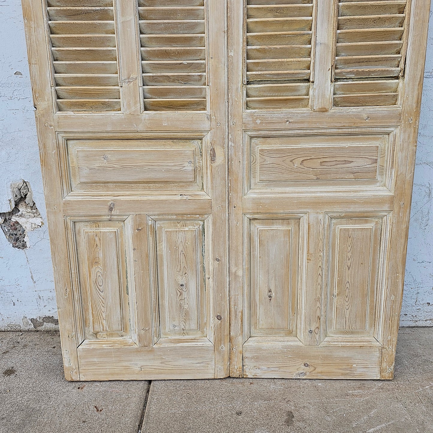 Pair of Shuttered Wood Doors w/2 Panels