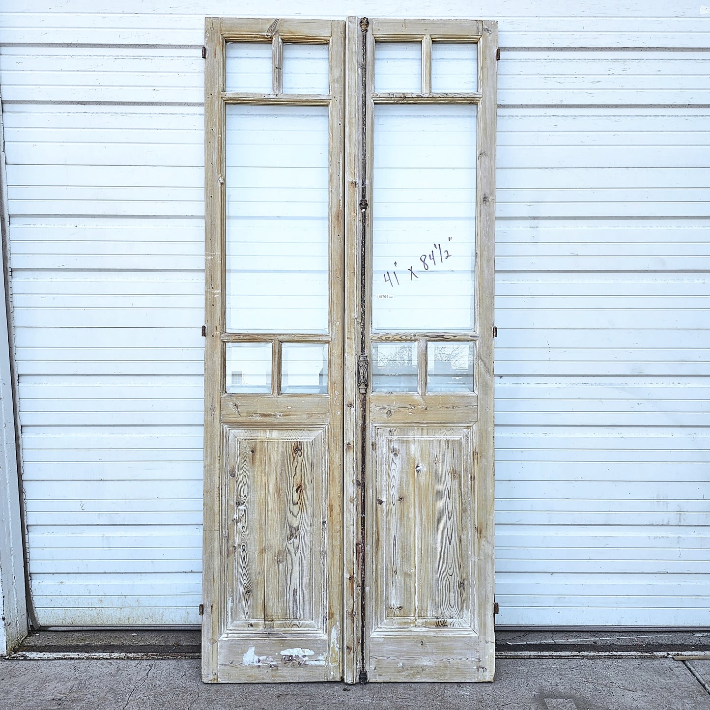 Pair of Wood Doors w/5 Glass Lites