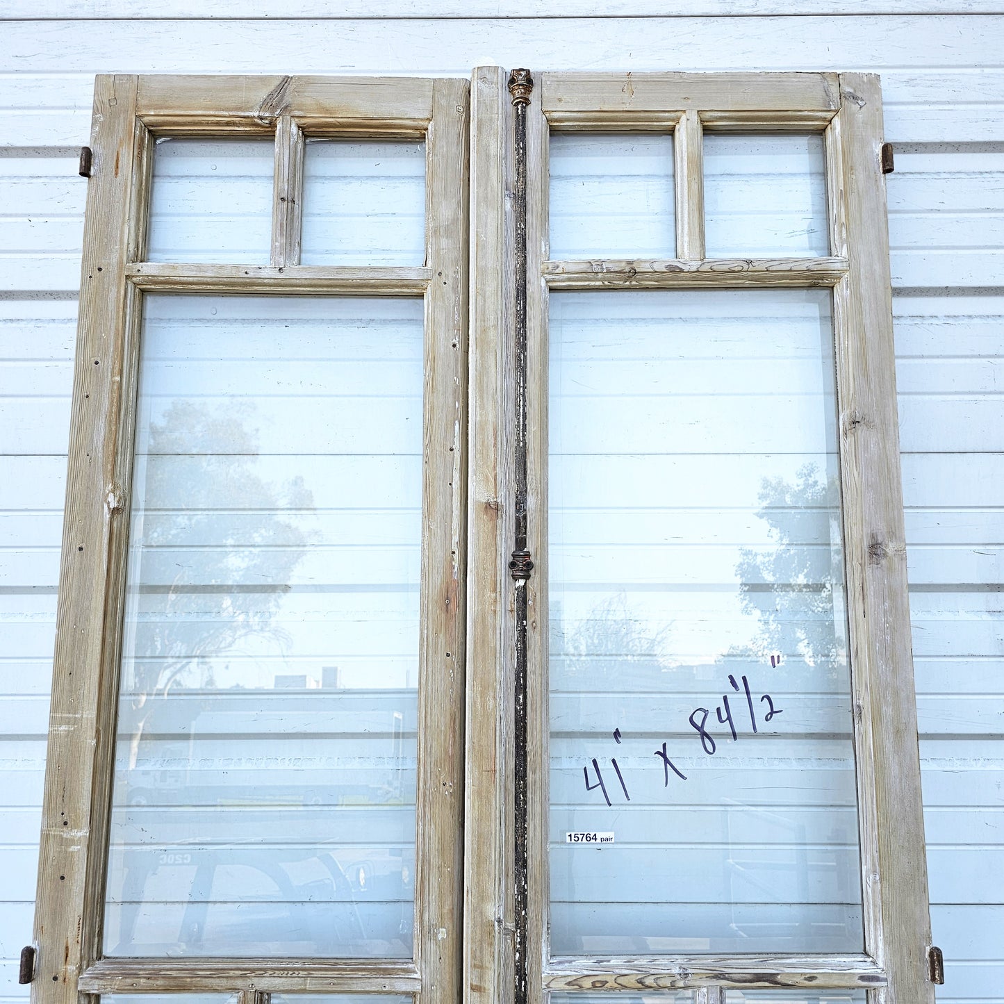 Pair of Wood Doors w/5 Glass Lites