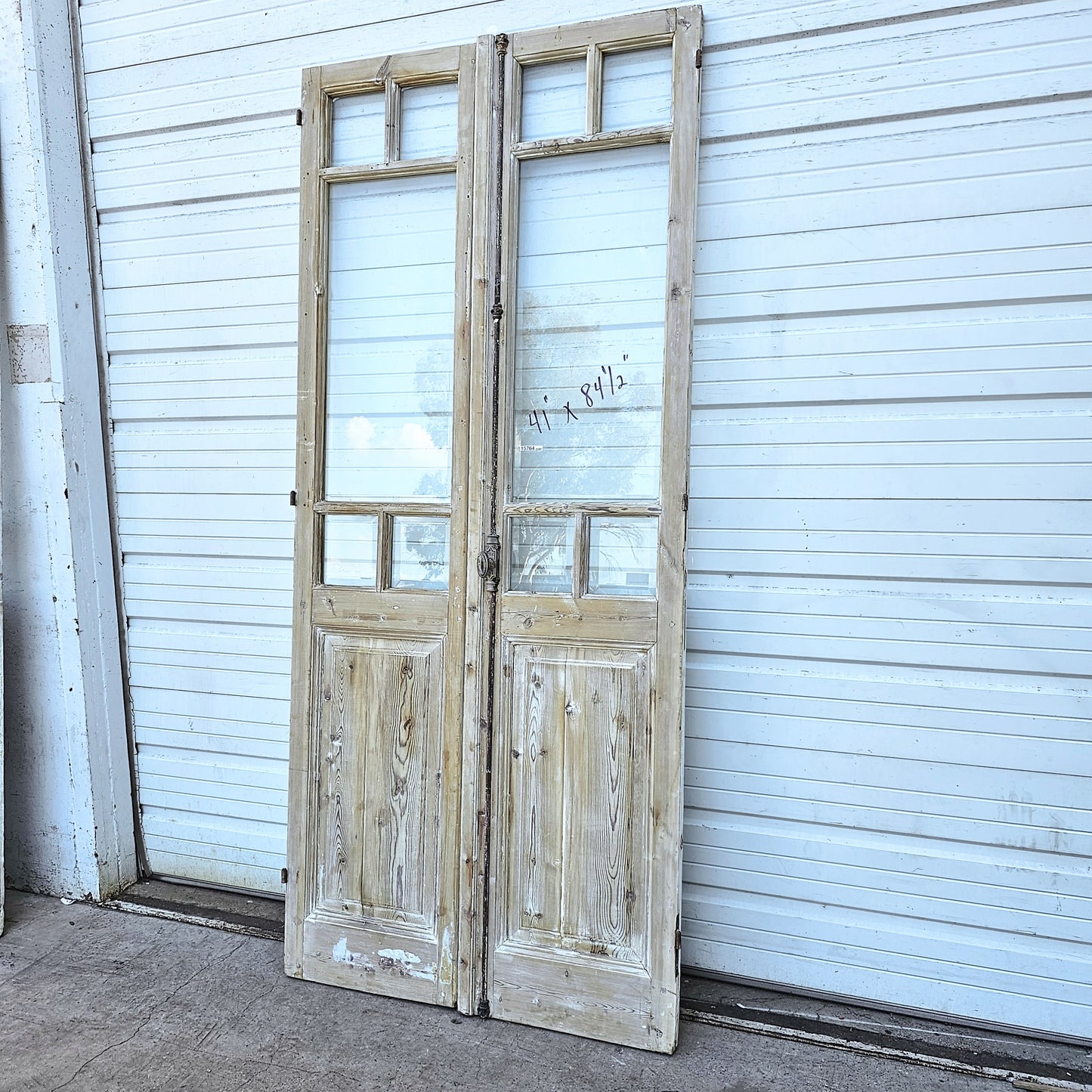 Pair of Wood Doors w/5 Glass Lites