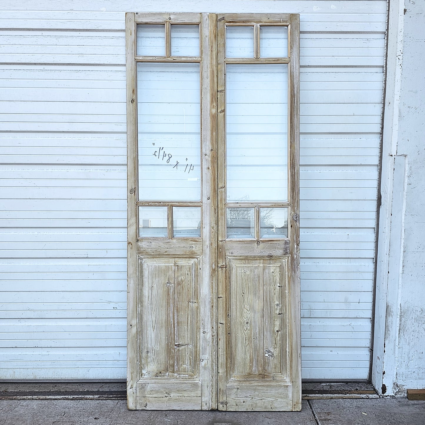 Pair of Wood Doors w/5 Glass Lites