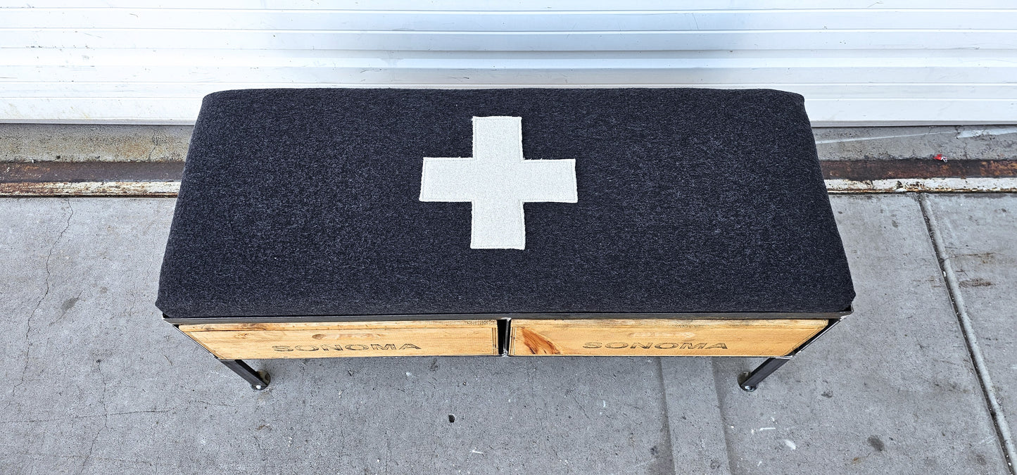 Repurposed 2 Drawer Bench with Cushion