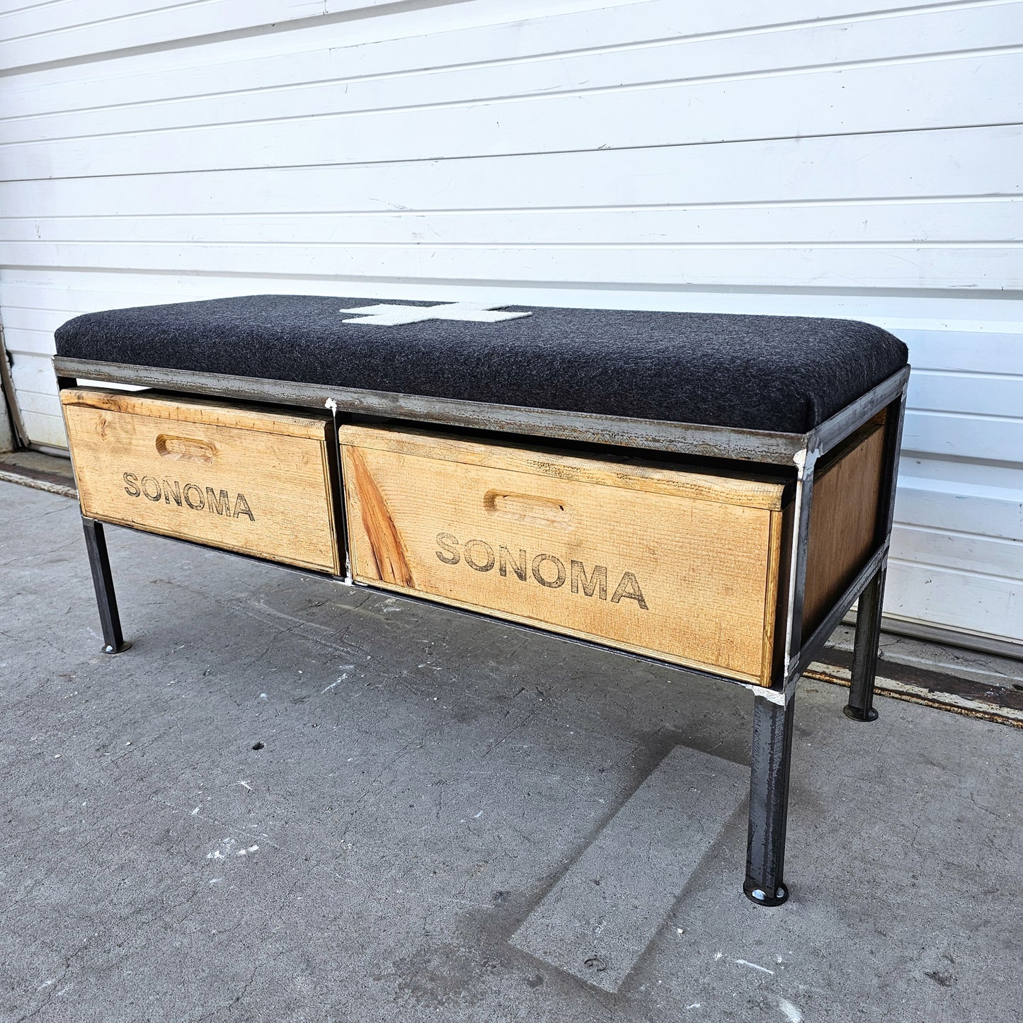 Repurposed 2 Drawer Bench with Cushion