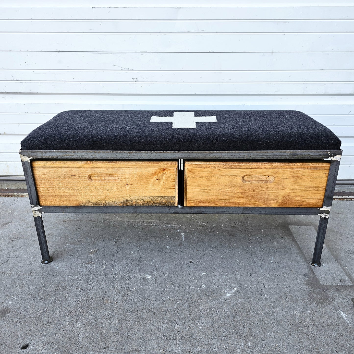 Repurposed 2 Drawer Bench with Cushion