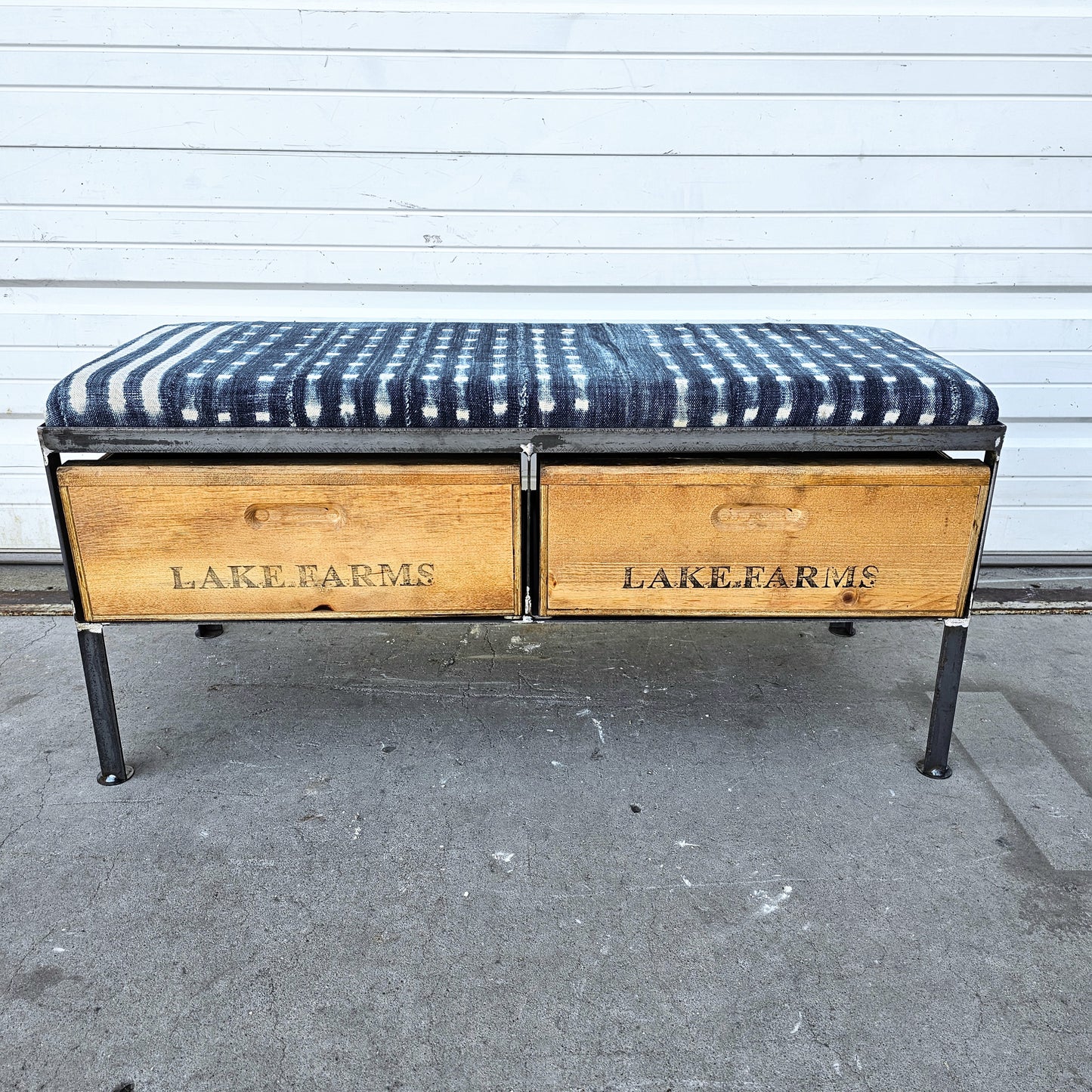 Repurposed 2 Drawer Bench with Cushion