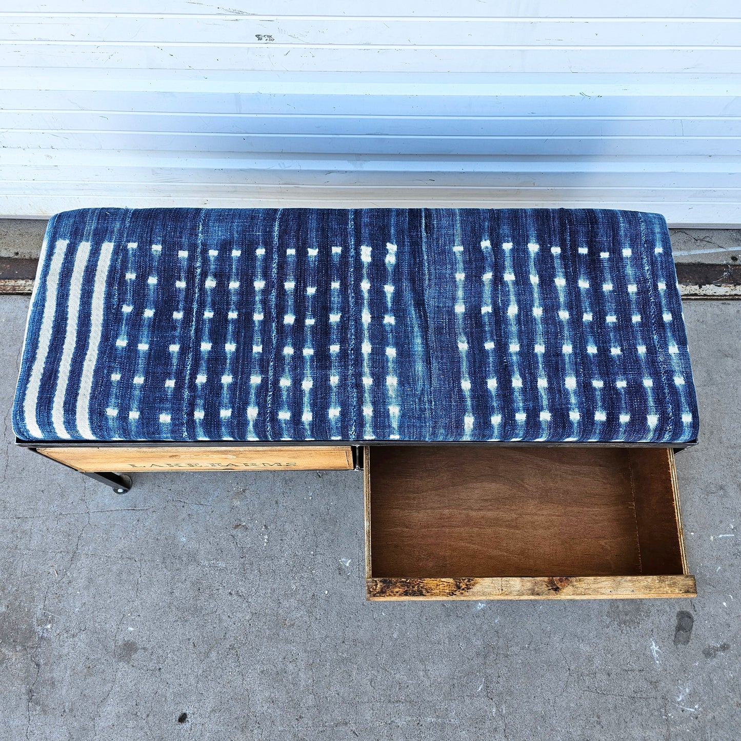 Repurposed 2 Drawer Bench with Cushion