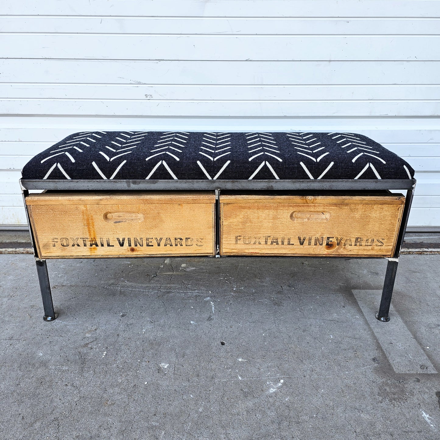 Repurposed 2 Drawer Bench with Cushion