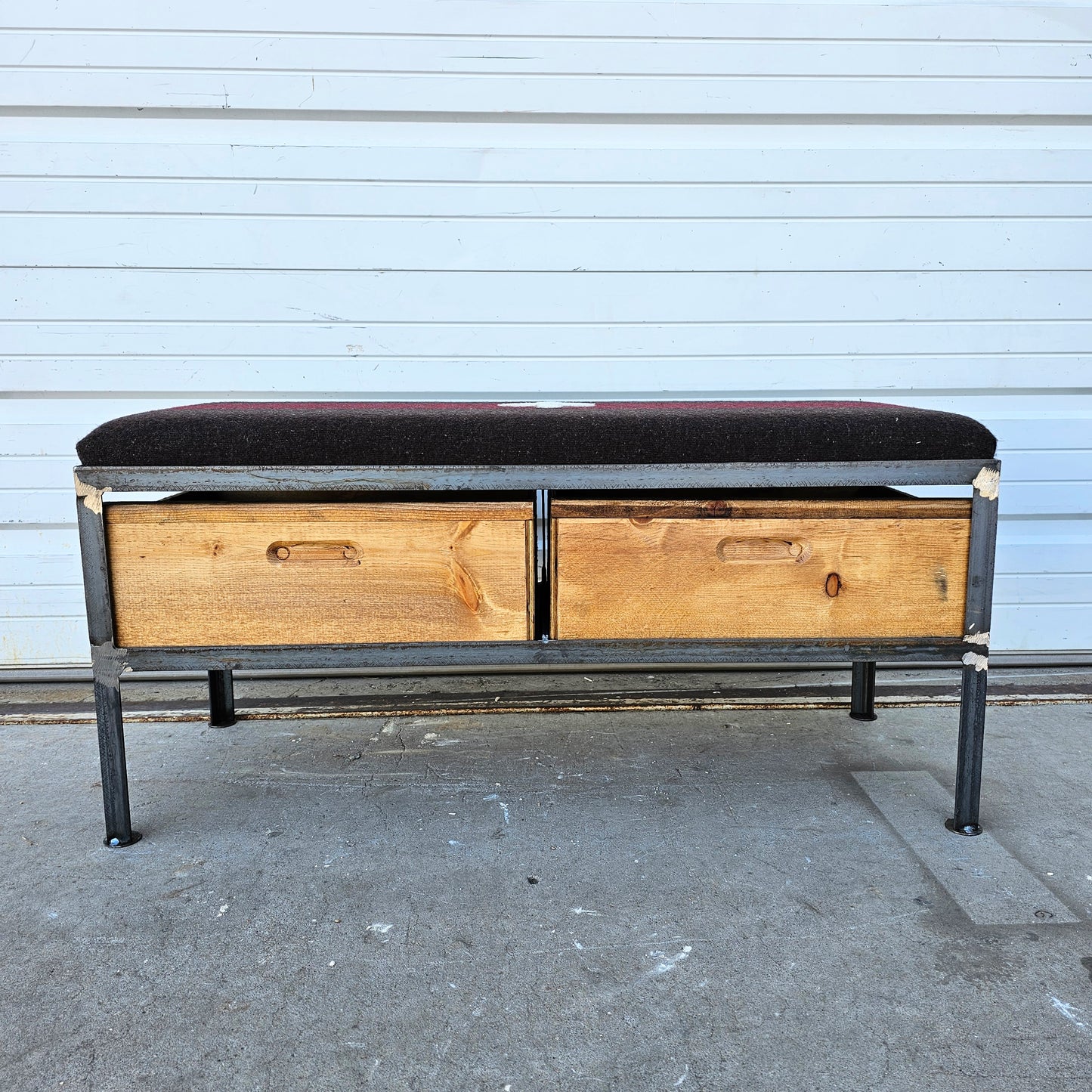 Repurposed 2 Drawer Bench with Cushion