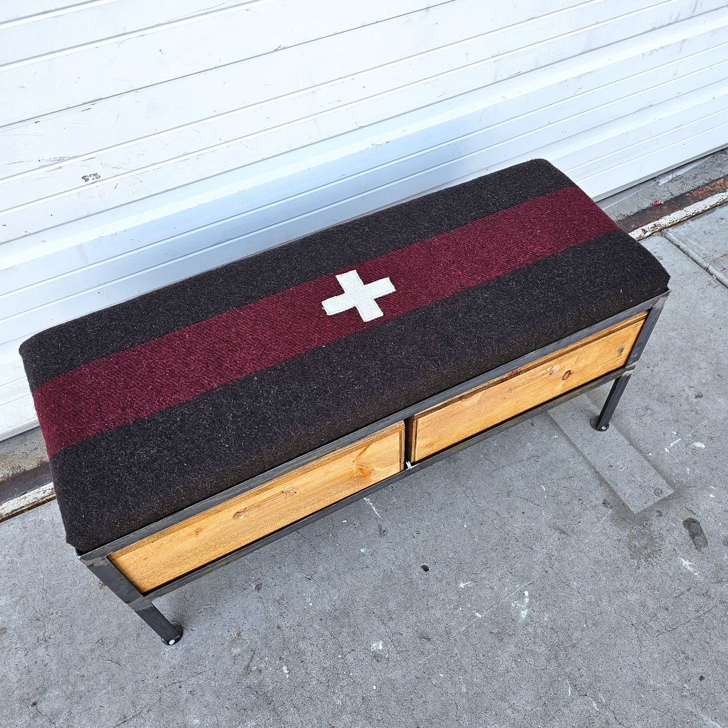 Repurposed 2 Drawer Bench with Cushion