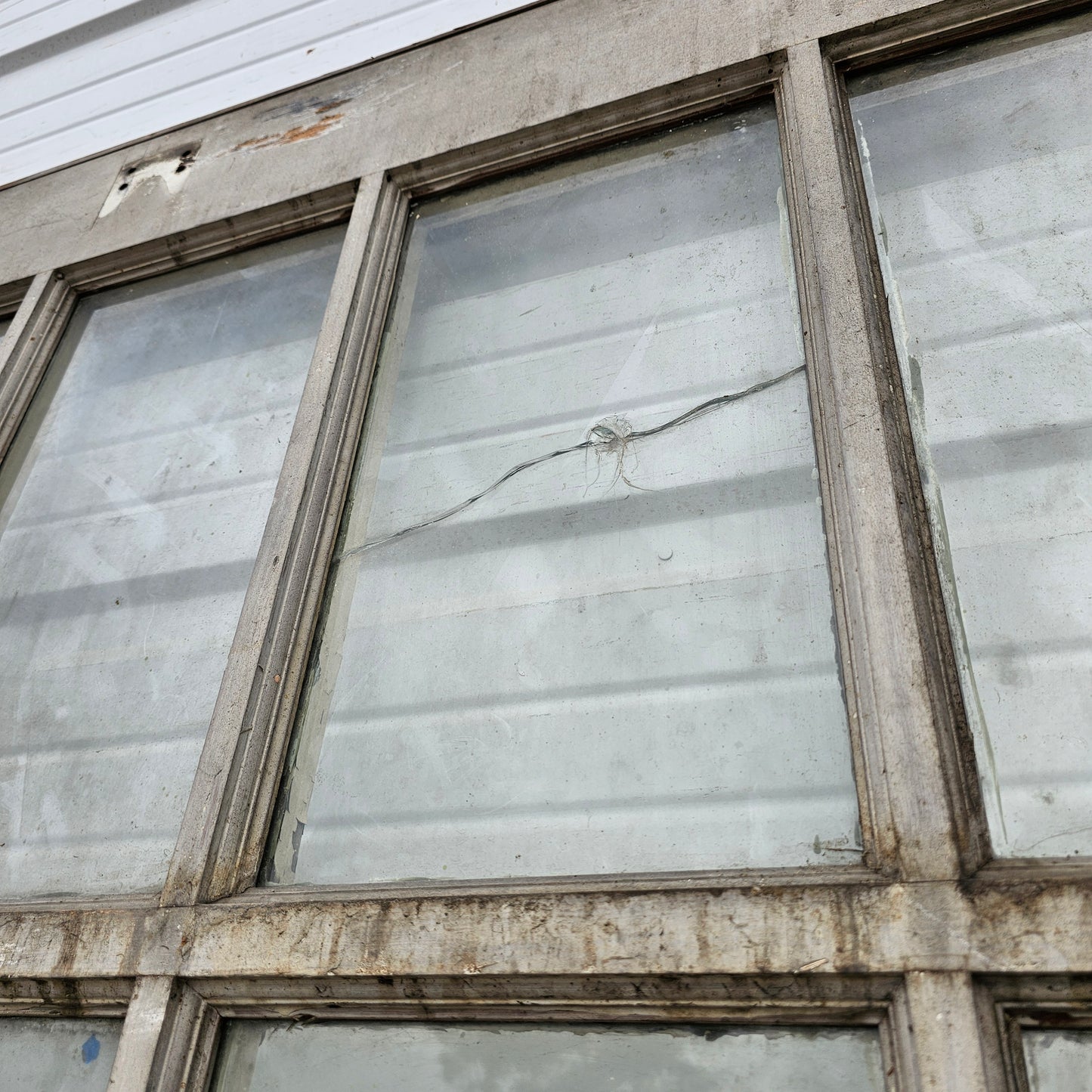 Pair of Large Yellow Carriage House Doors with 6 Lites