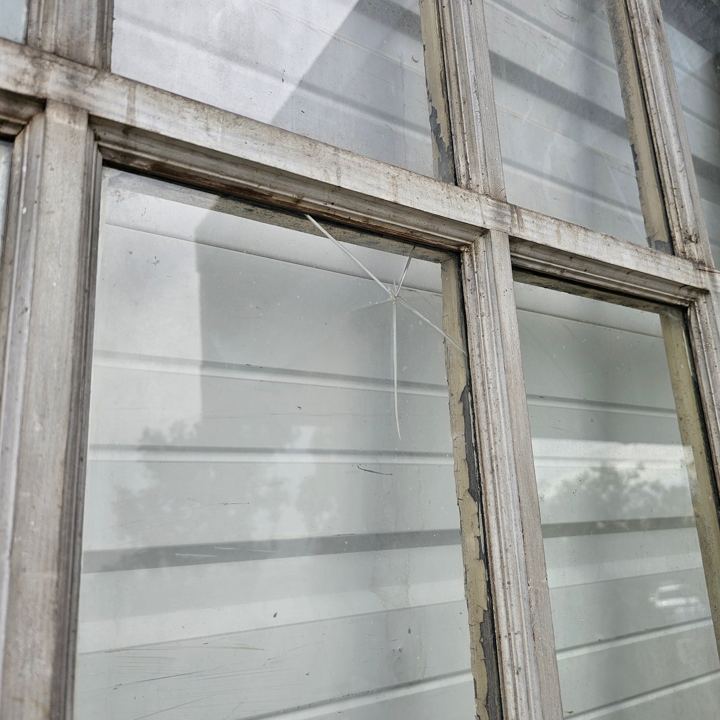 Pair of Large Yellow Carriage House Doors with 6 Lites