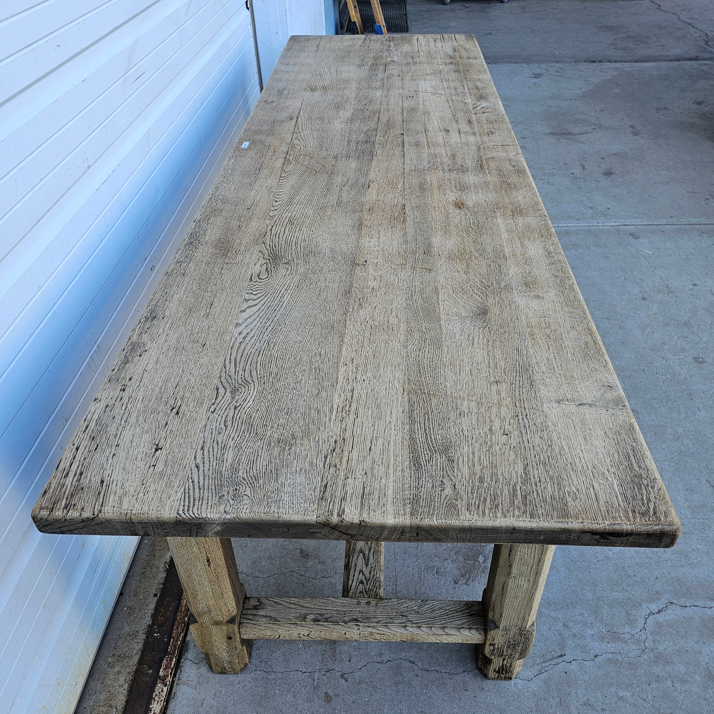 Bleached Wood French Dining Table w/2 Drawers